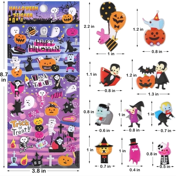 Halloween Sticker Set - Spooky and Fun Designs 4 sets - Picture 2 of 4